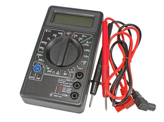 digital multimeter and probes macro