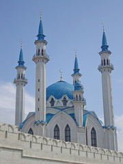 Fototapeta na wymiar domes and spiers of the mosque Kul Sharif