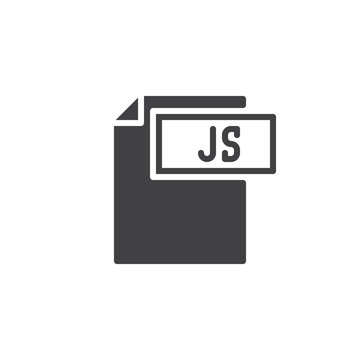 Js format document icon vector, filled flat sign, solid pictogram isolated on white. File formats symbol, logo illustration.