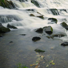 River flowing over boulders.