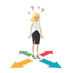 Businesswoman with directions.