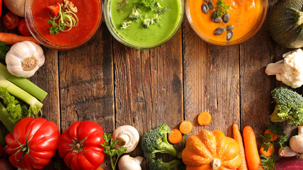 assorted bowl of soup