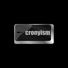 cronyism on computer laptop keyboard key button