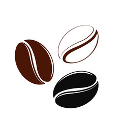 Icon of coffee beans on white background. Vector illustration