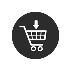 Shopping cart icon or button, vector Illustration