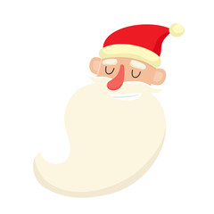 Cute Santa Claus, smiling facial expression, cartoon vector illustration