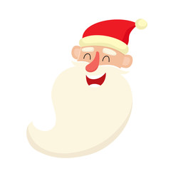 Cute Santa Claus, smiling facial expression, cartoon vector illustration