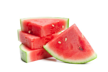 Slice of watermelon on white background