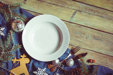 Christmas table place setting