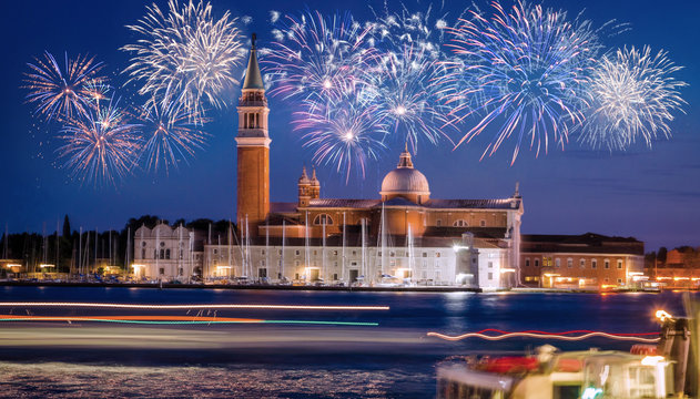Panoramic view at San Giorgio Maggiore island, Venice, Veneto, Italy