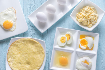 Variety of egg dishes
