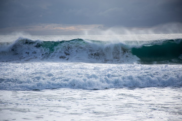 Sea storm with large waves