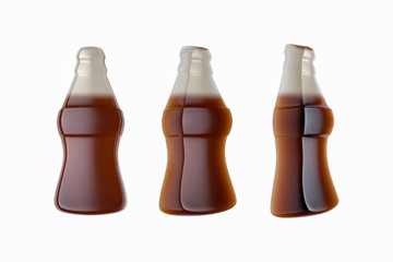 Candy made from jelly with a taste of cola. Large marmalade cola of red color. 3d render