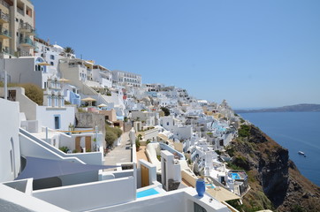 Fototapeta premium VILLAGE DE THIRA SANTORIN CYCLADES GRECE