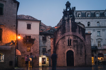 Fototapeta na wymiar St Luke's Church in Kotor Old Town Square