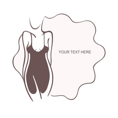 Sexy fitness figure of a girl in the evening dress. Intimate sexy lady, model in a pose. Lovely elastic ass bikini zone. Drawn graphics for design, background