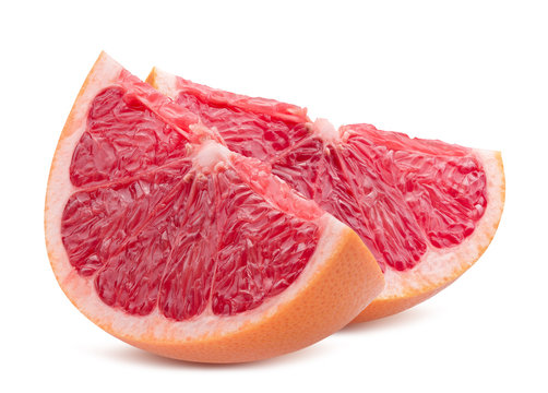 grapefruit slices isolated on a white background