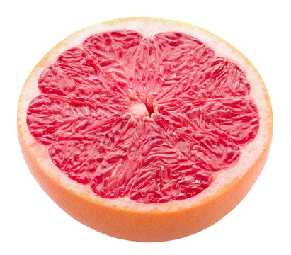 half of grapefruit isolated on a white background