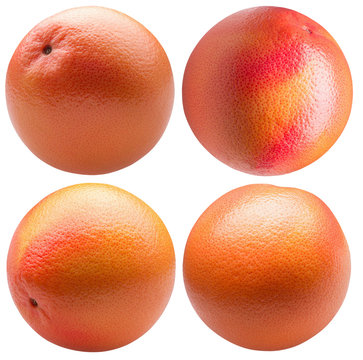 collection of grapefruit isolated on a white background