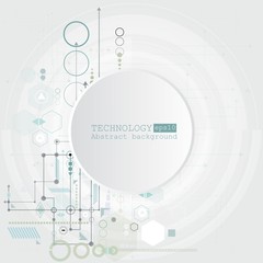 Abstract technology background with various technological elements. Vector illustration.
