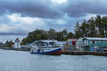 Fototapeta na wymiar Evening on a Lake Huron Harbor - Ontario, Canada