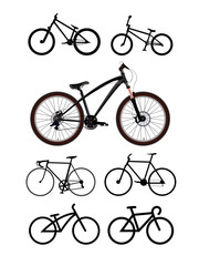 Obraz premium Bicycle vector set