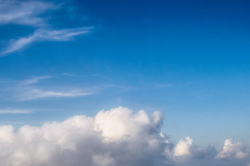 view to clouds from airplane