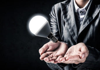 Concept of lightbulb as symbol of new idea.