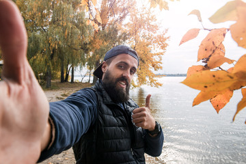 bearded man smiling looking at camera 05