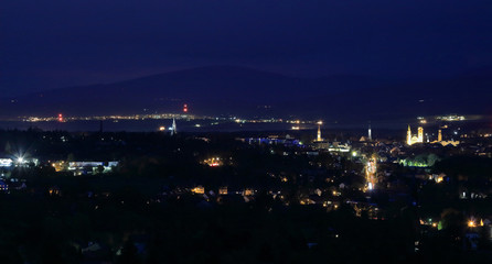 Fototapeta na wymiar Zittau Panorama bei Nacht
