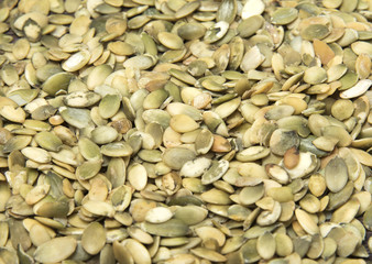 A large number of pumpkin seeds
