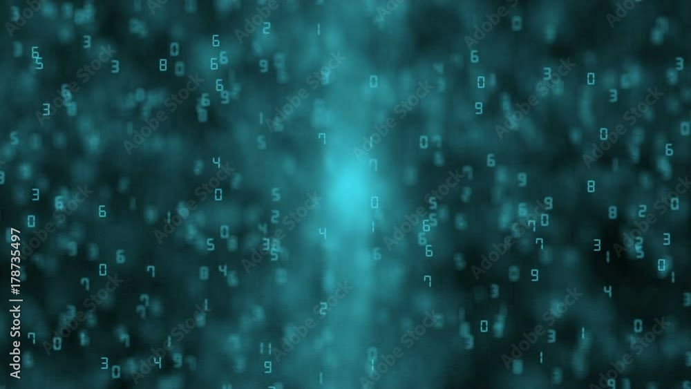 Poster radiance inside the digital universe. cinematic background. seamless loop.