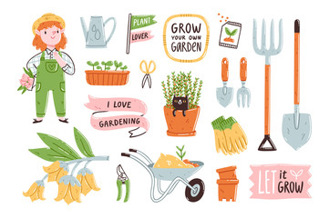 Garden illustration set
