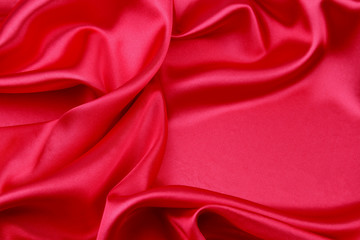 Red silk fabric