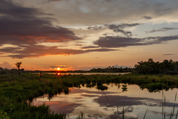 Fototapeta na wymiar Sunset at Merritt Island National Wildlife Refuge, Florida
