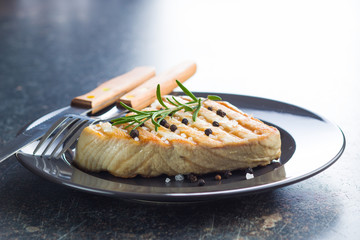 Grilled tuna steak.