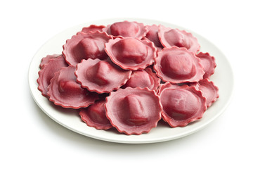 Tasty beetroot ravioli.