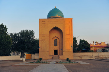 Samarkand: historic building on sunset