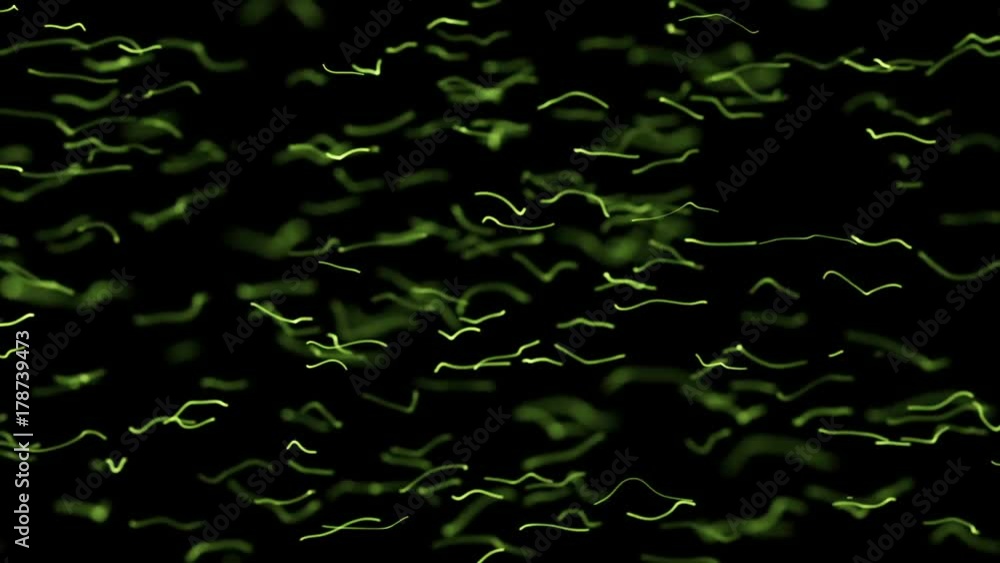 Poster a large number of lines run across the screen depth of field
