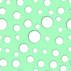 white circle seamless pattern. Abstract gold geometric modern background. Vector illustration. Shiny backdrop. Texture of white foil. Art deco style. Polka dots, confetti.