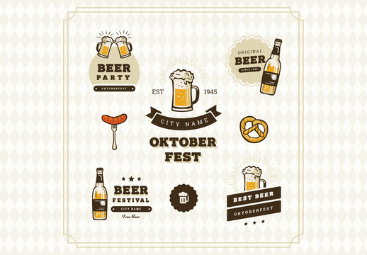Oktoberfest Badge, Logo, Art and Icon Set