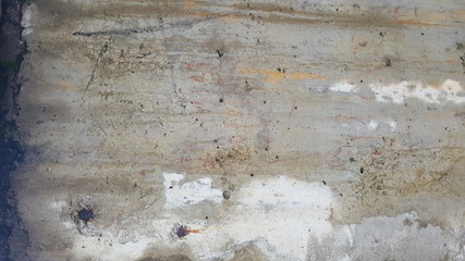 Vintage old wall.Rough dirty white background. consists of cement with elements of natural green and black mold, rust. Texture as a retro pattern wall, wall banner or background, grunge.