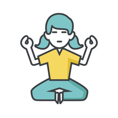 Woman doing yoga icon vector illustration graphic design