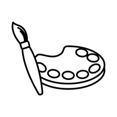 Paint palette and brush icon vector illustration graphic design