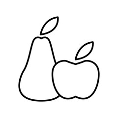 Apple and pear icon vector illustration graphic design