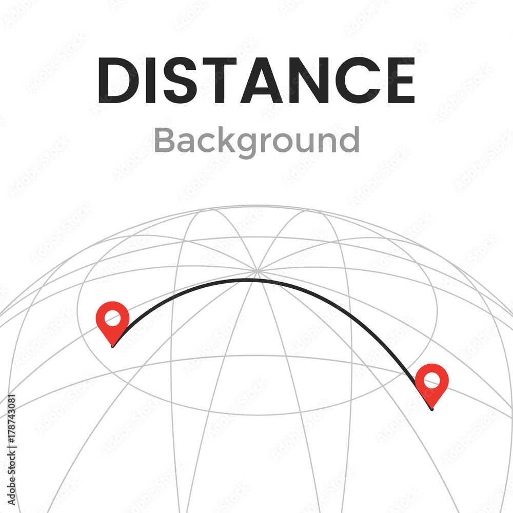 Poster navigator distance with pin pointers vector illustration