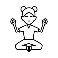 Woman doing yoga icon vector illustration graphic design