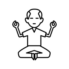 Man doing yoga icon vector illustration graphic design