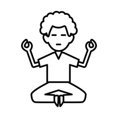 Man doing yoga icon vector illustration graphic design