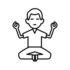 Man doing yoga icon vector illustration graphic design